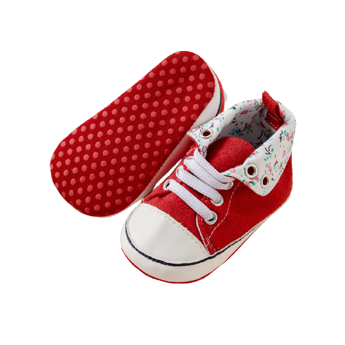 Βρεφικό κοριτσίστικο παπούτσι αγκαλιάς Red flower
