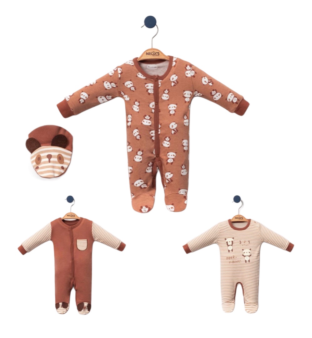 Βρεφικό unisex σετ 3 τεμαχίων peek a boo