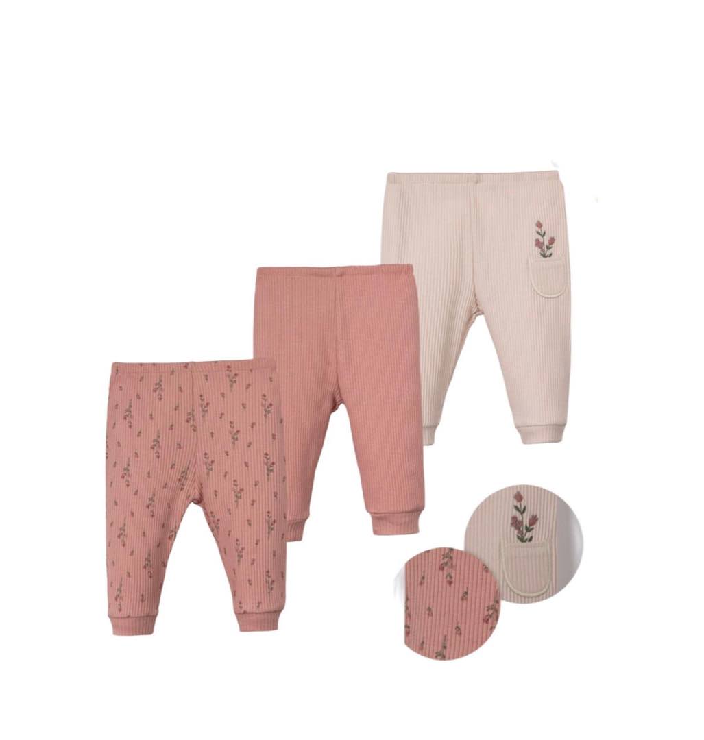 Βρεφικό κοριτσίστικο σετ 3 τεμαχίων παντελονακι – Creamy Petals .