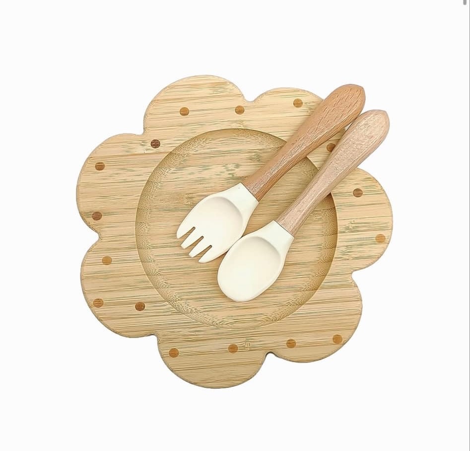 Παιδικό σετ φαγητού Bamboo- Flower